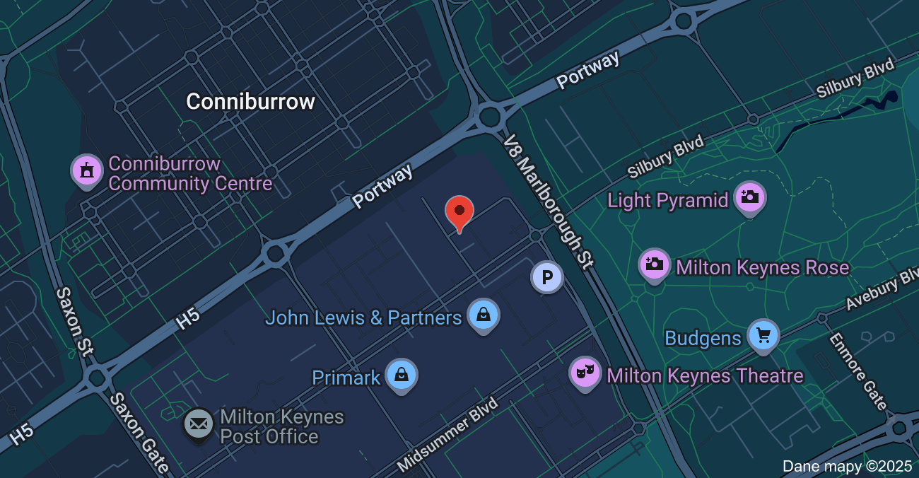 Map showing service area in Milton Keynes